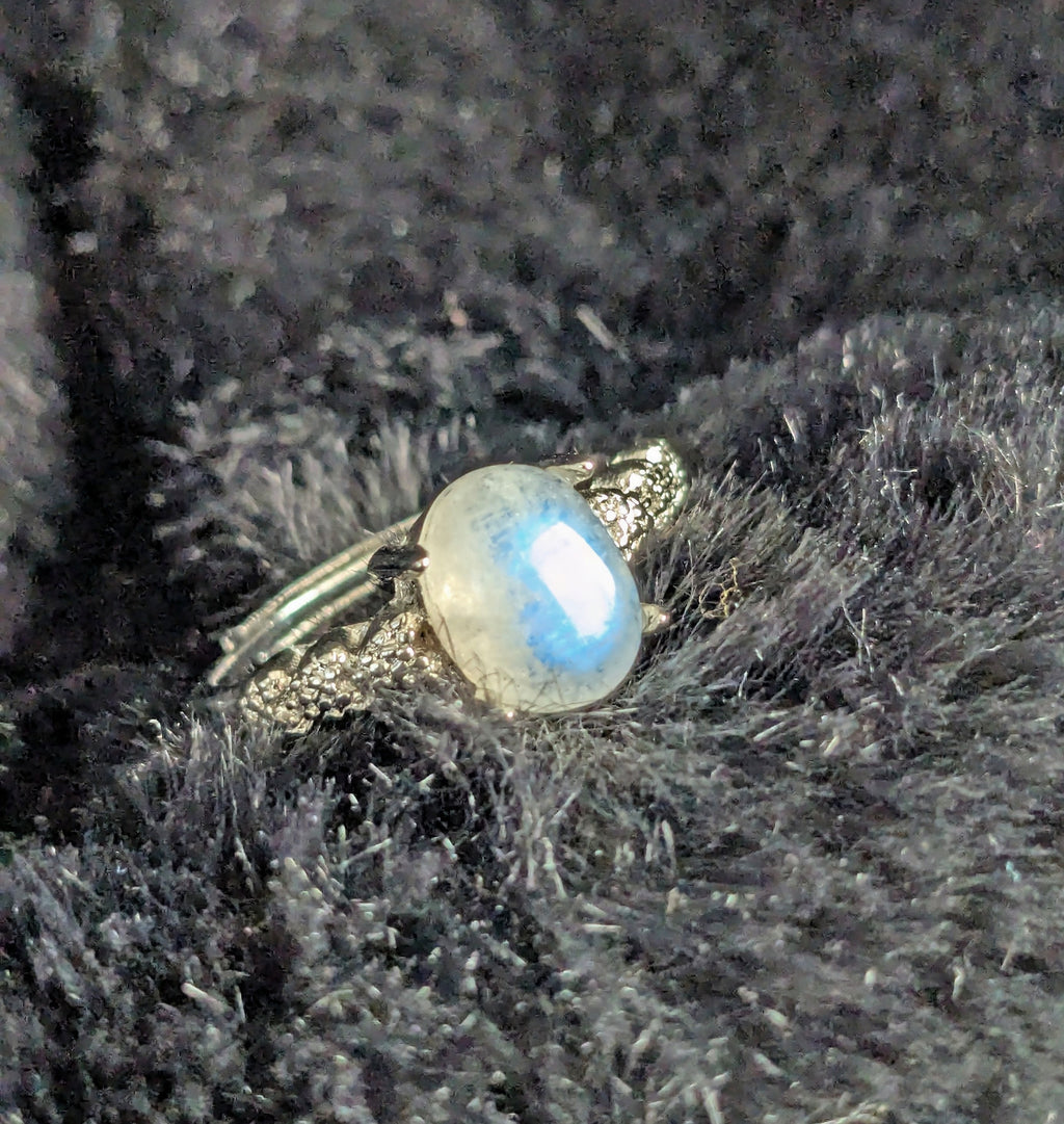 Oval Adjustable Moonstone Ring