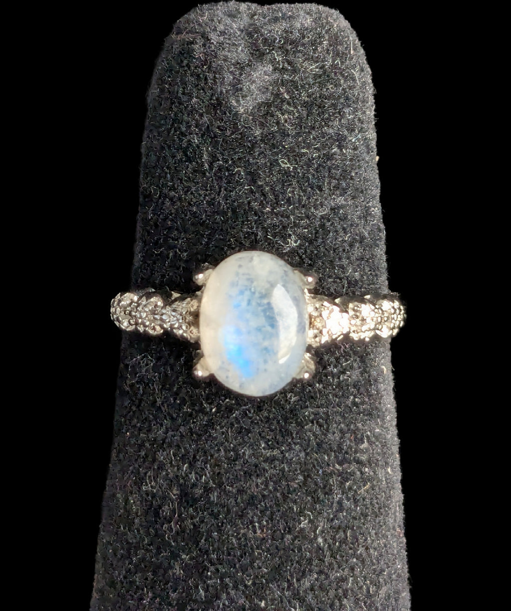 Oval Adjustable Moonstone Ring