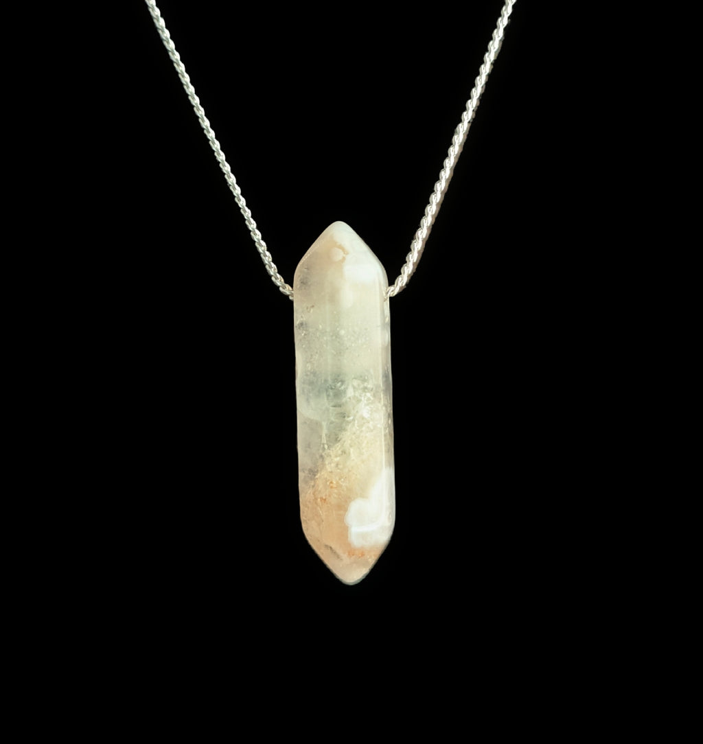 Agate Spike on Sterling Silver Plated Chain