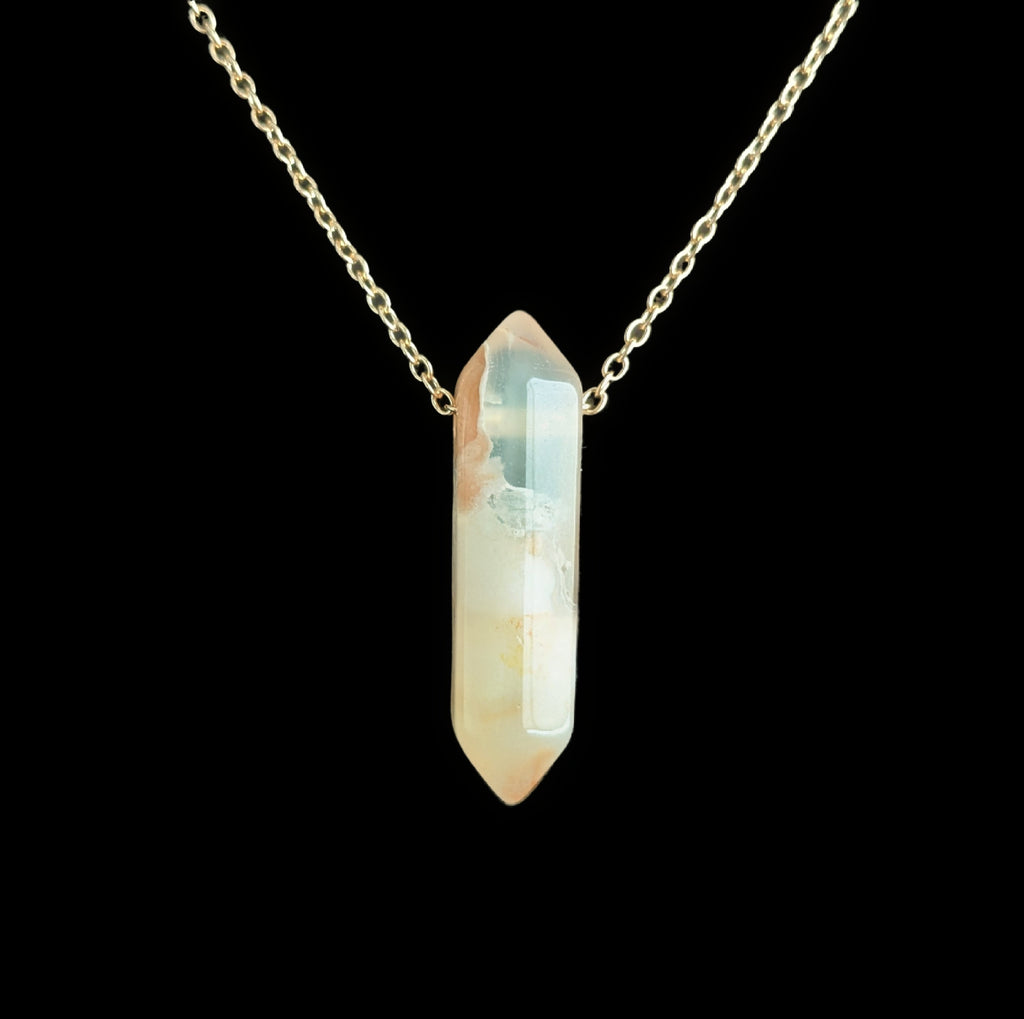 Agate Spike on Gold Colored Chain