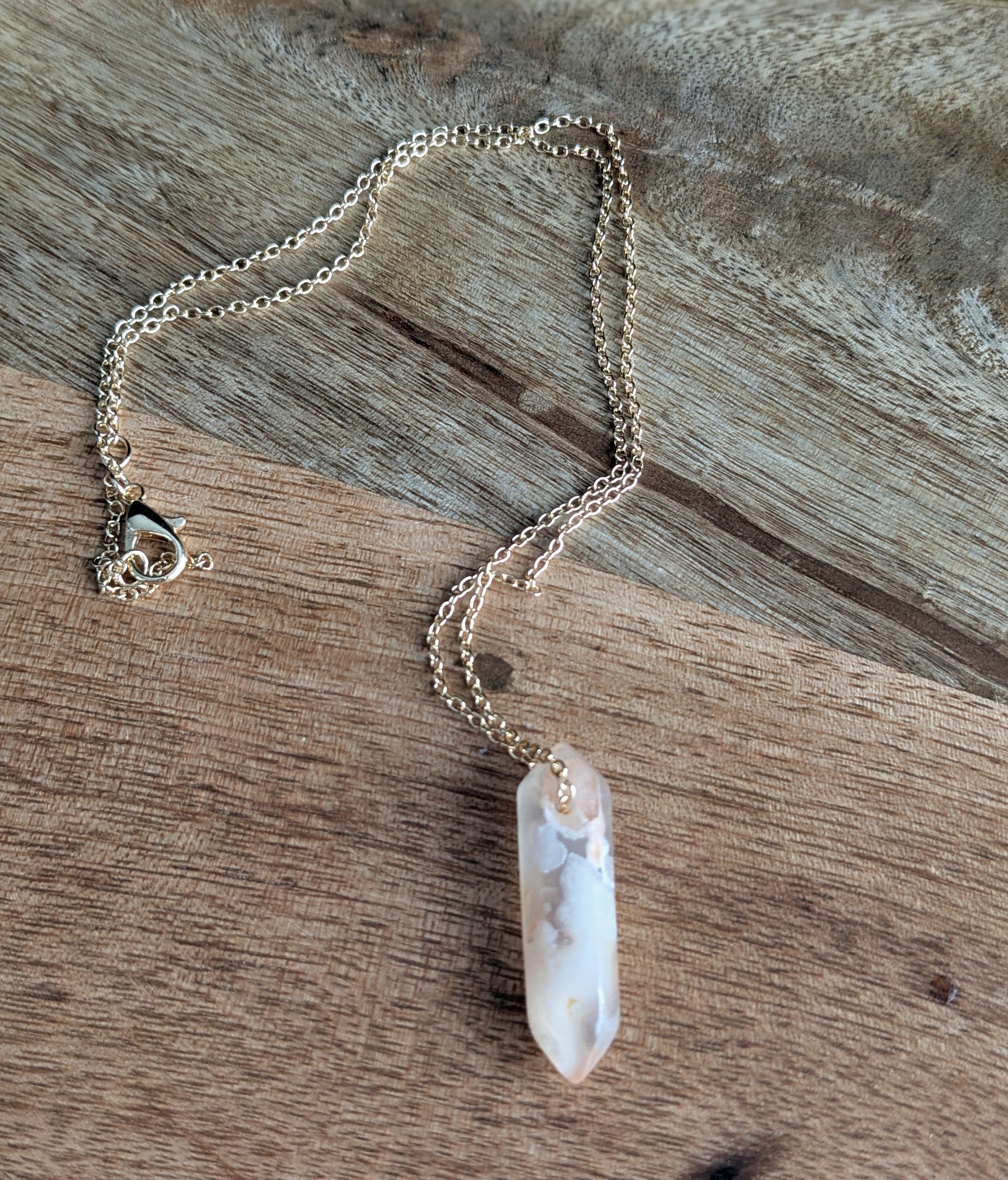 Agate Spike on Gold Colored Chain