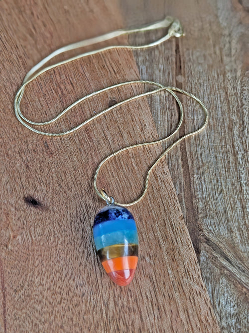 Bullet Chakra Pendant Gold