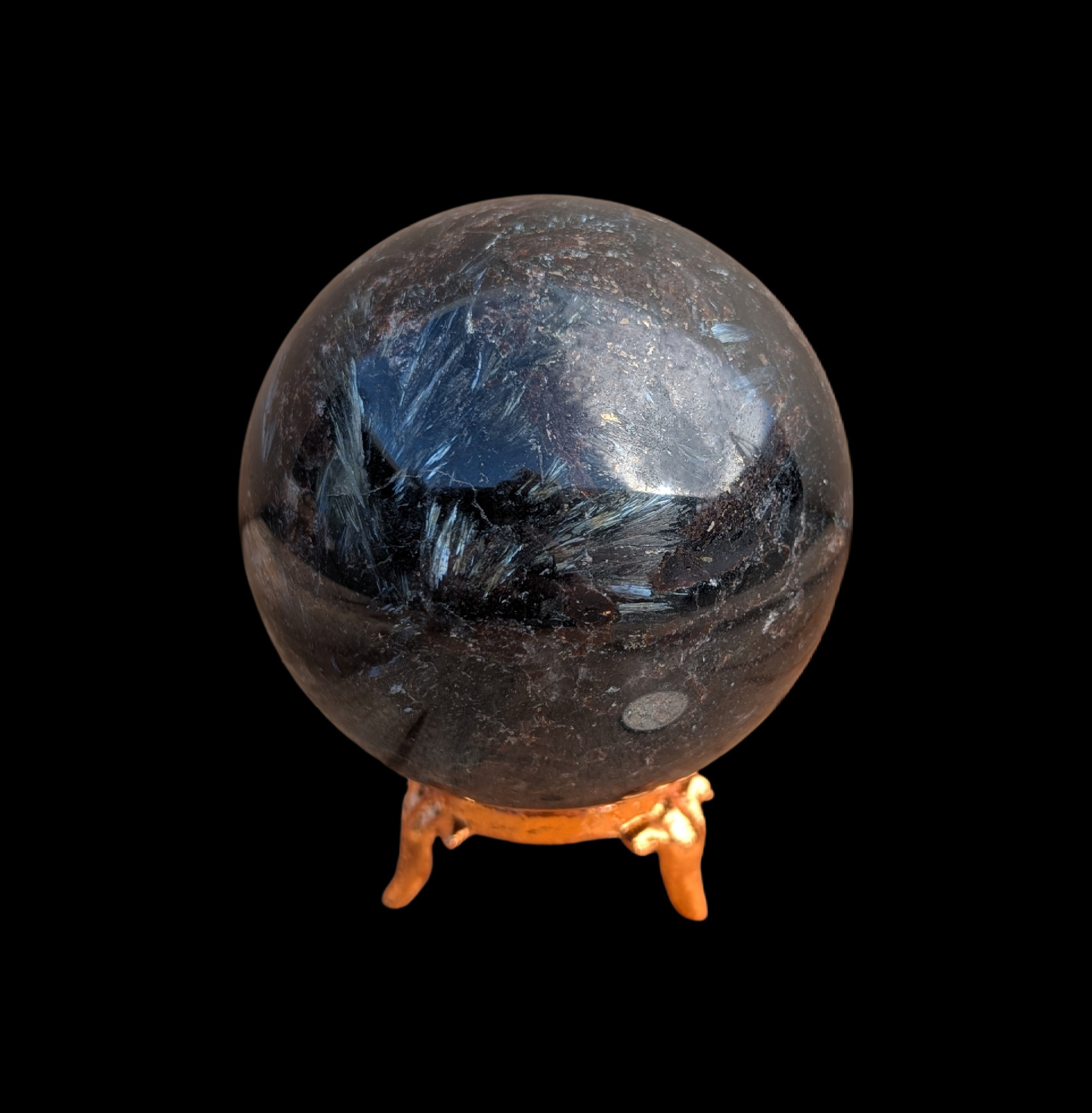 Russian Astrophyllite Sphere with Stand