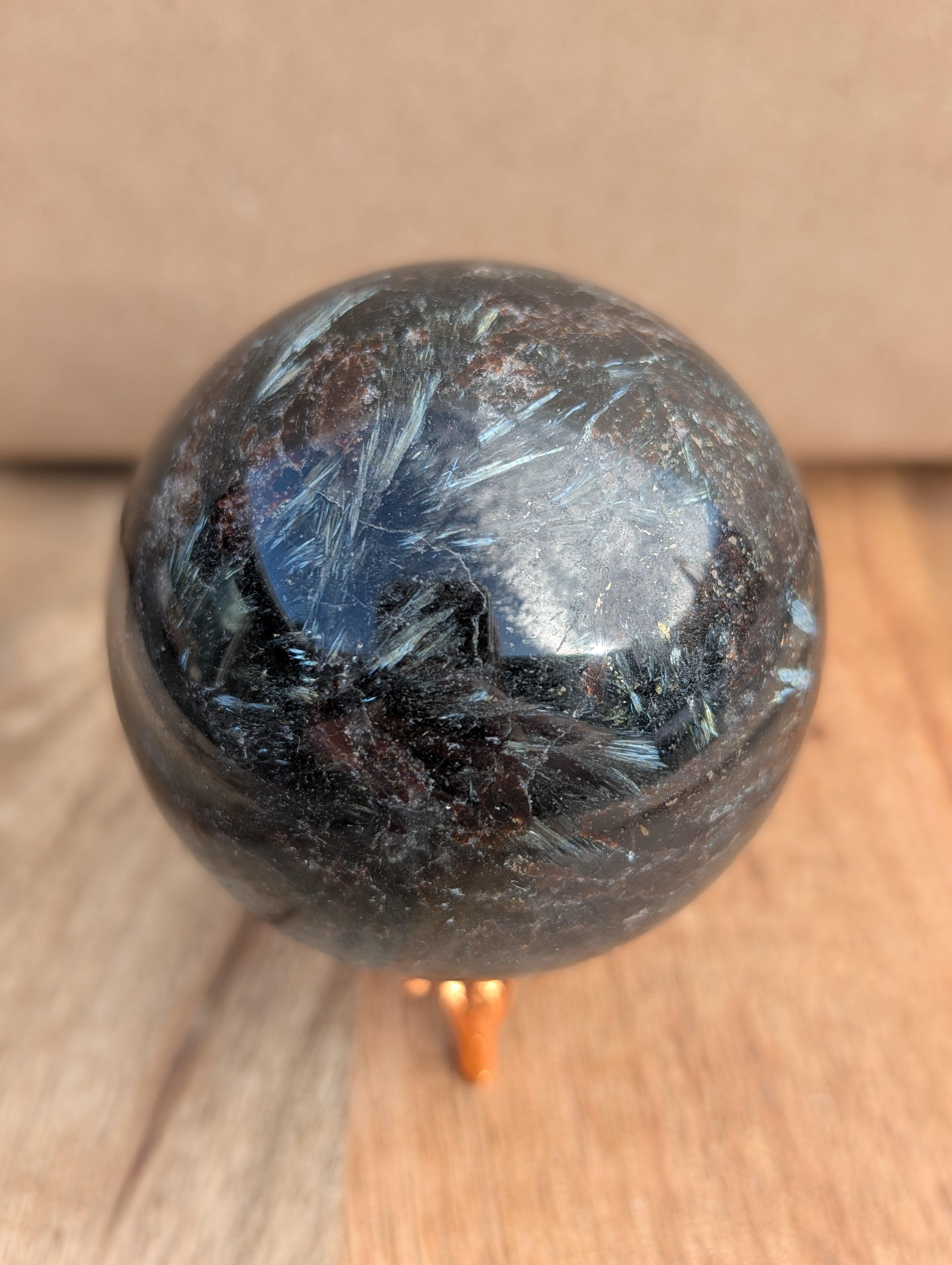 Russian Astrophyllite Sphere with Stand
