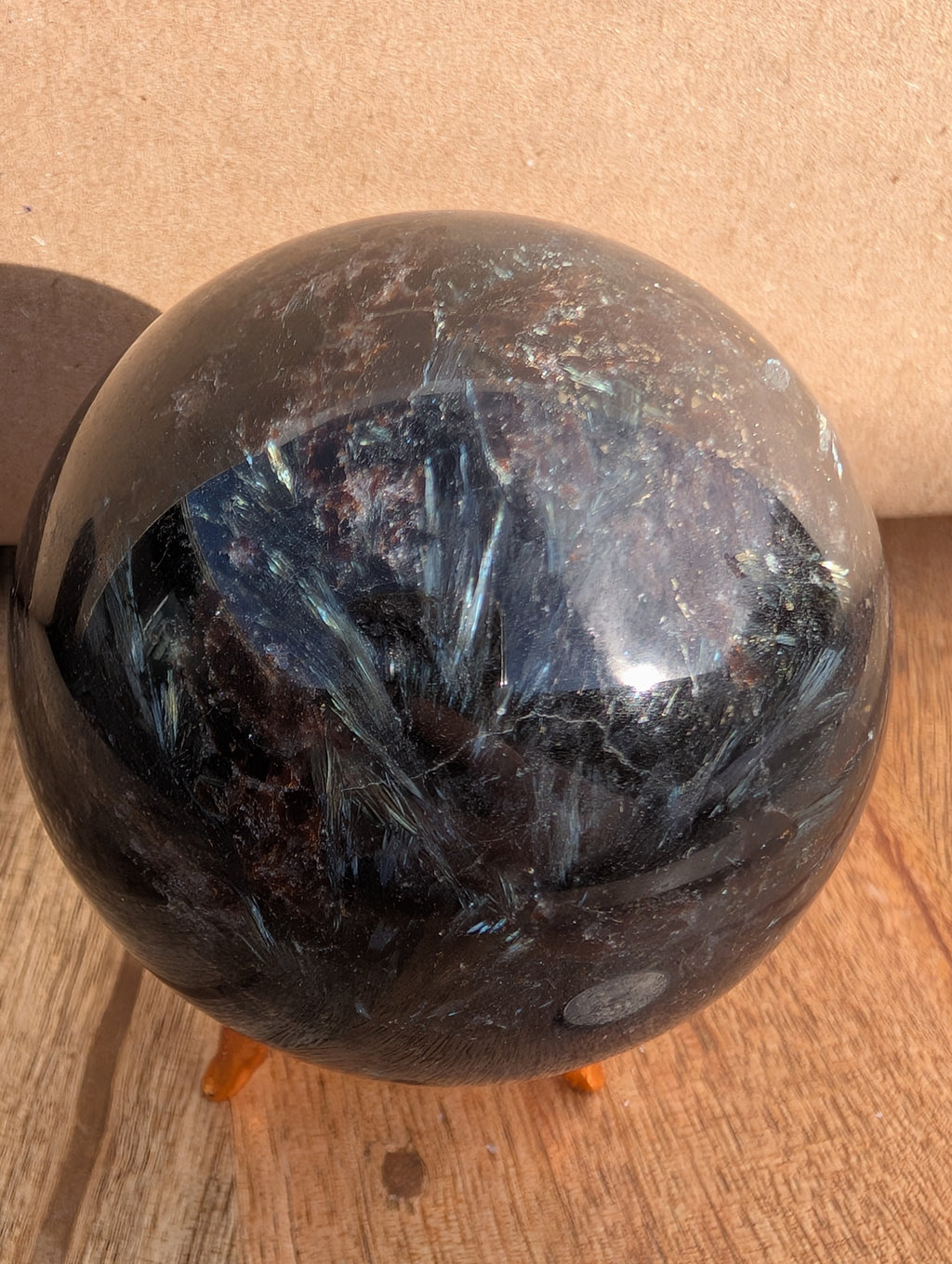 Russian Astrophyllite Sphere with Stand