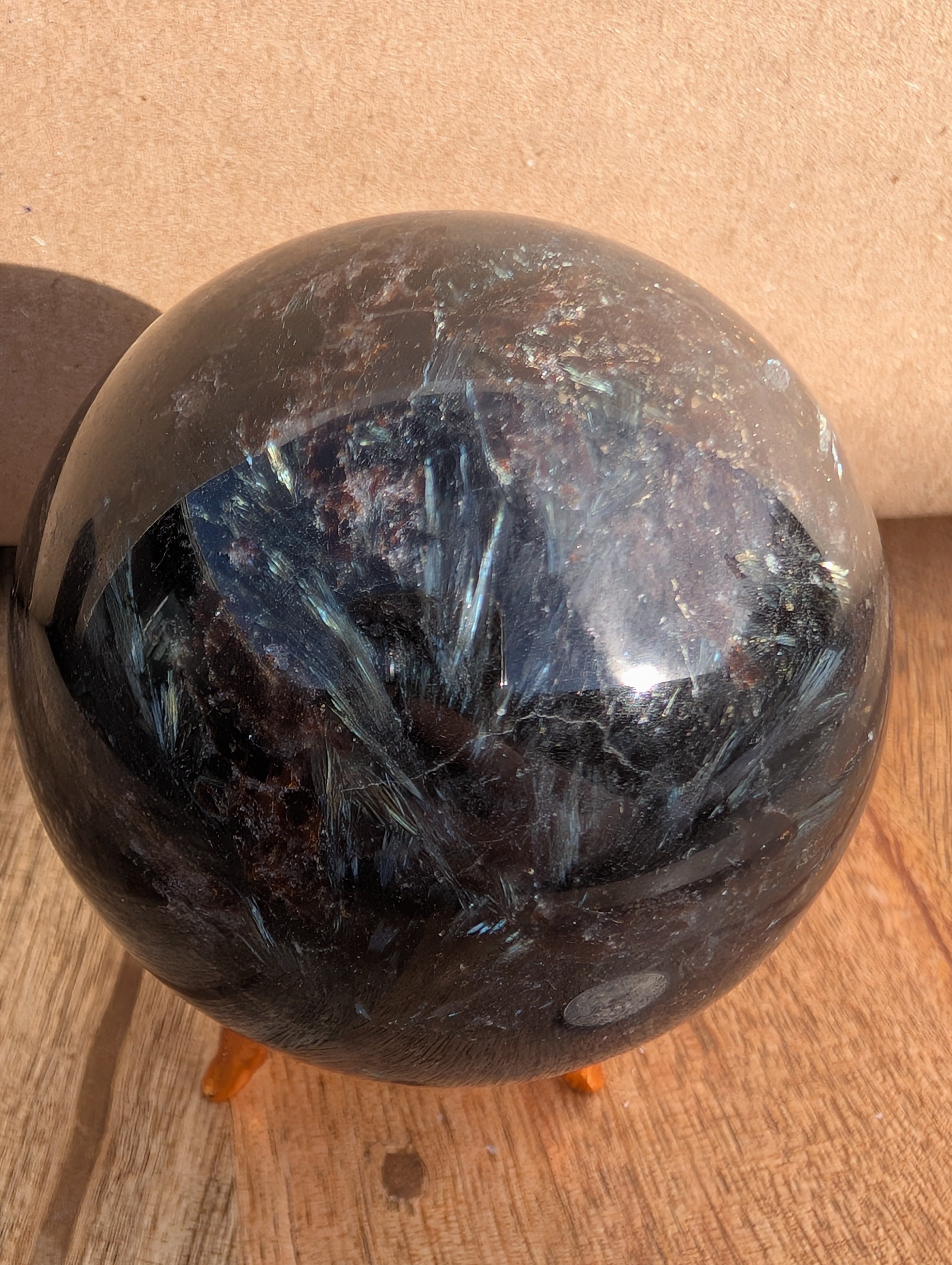 Russian Astrophyllite Sphere with Stand
