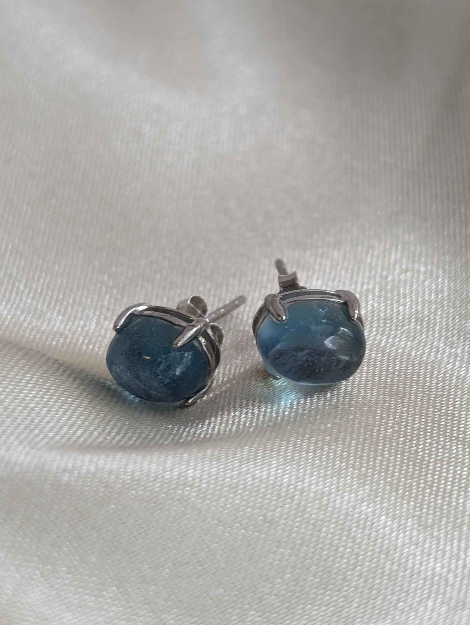 Aquamarine Sterling Silver Studs