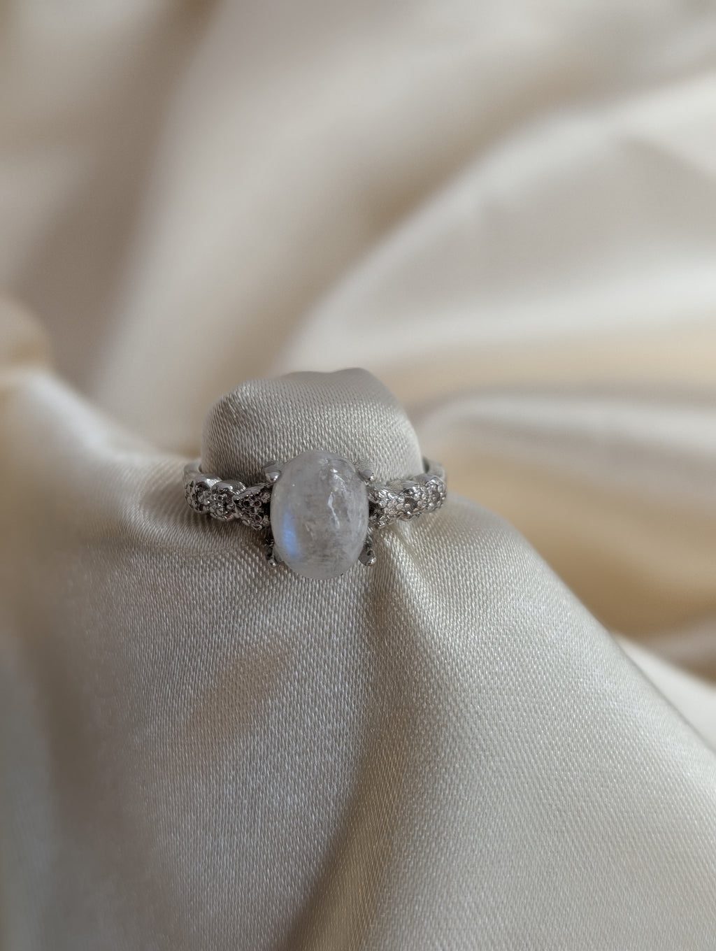 Oval Adjustable Moonstone Ring