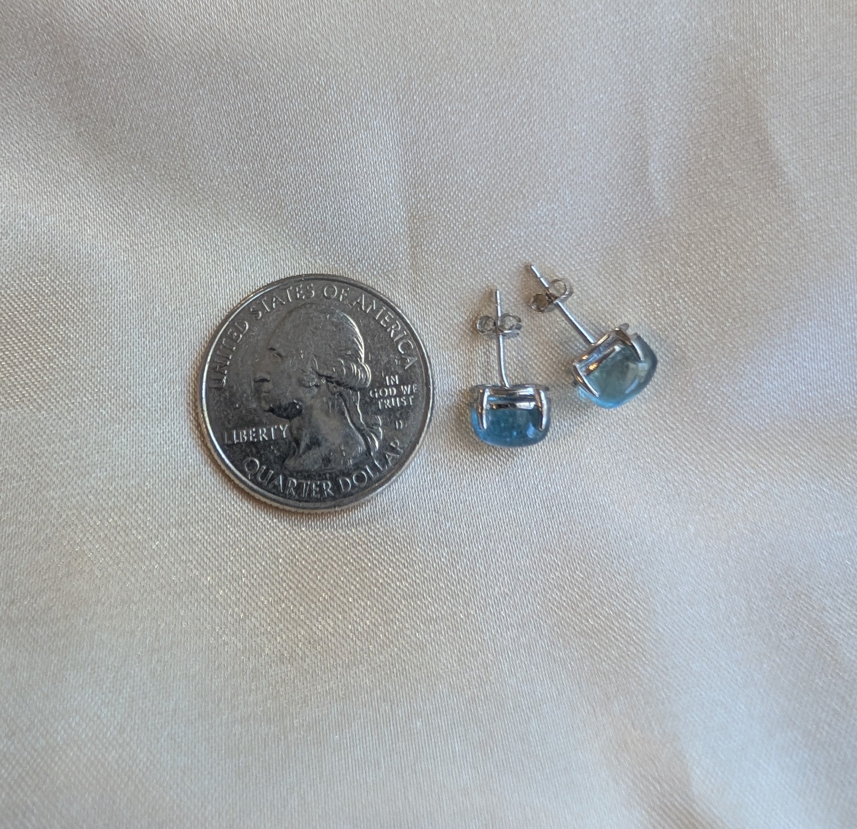 Aquamarine Sterling Silver Studs