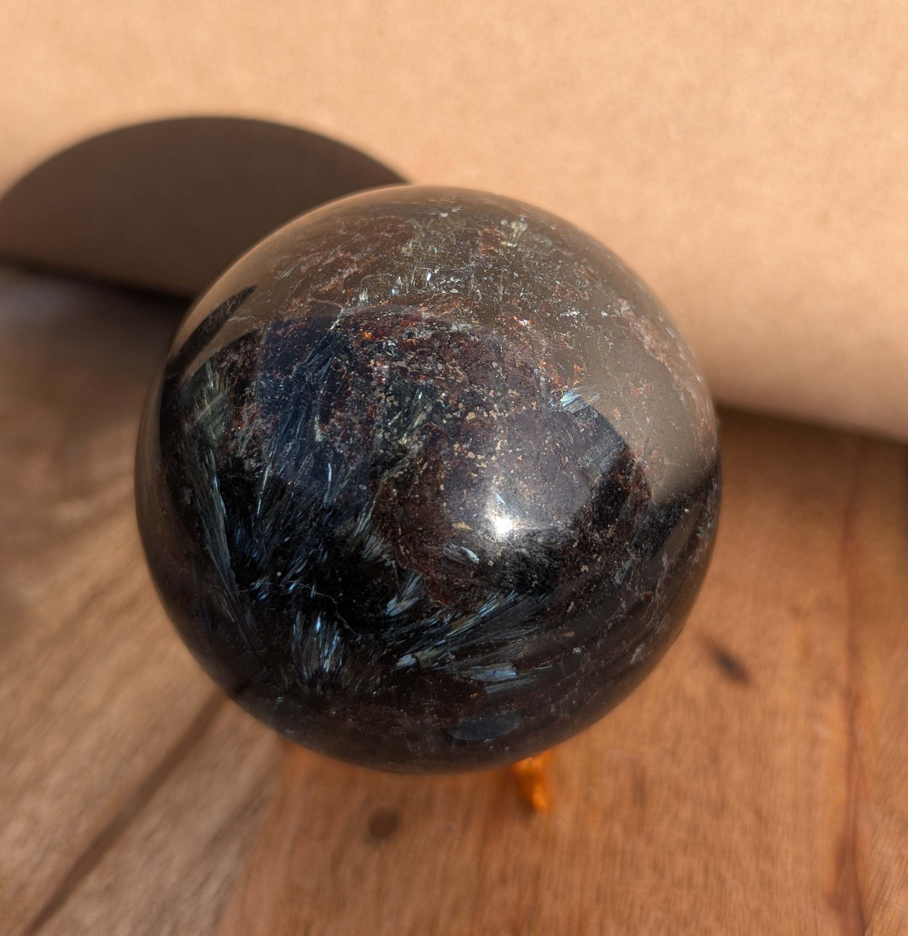 Russian Astrophyllite Sphere with Stand