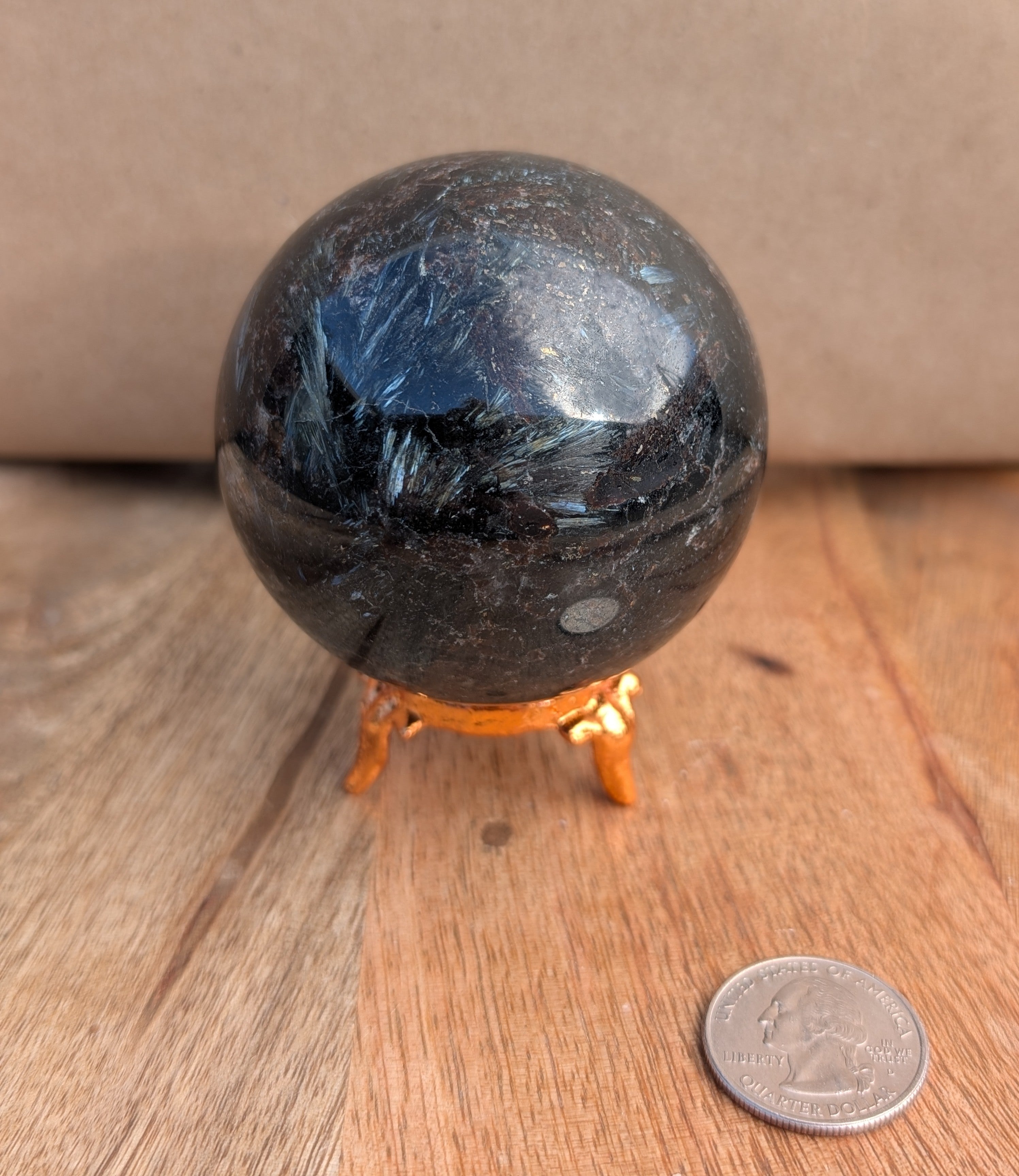 Russian Astrophyllite Sphere with Stand